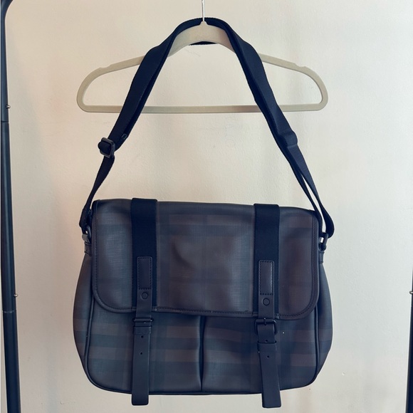 Burberry Black and Gray Messenger Bag